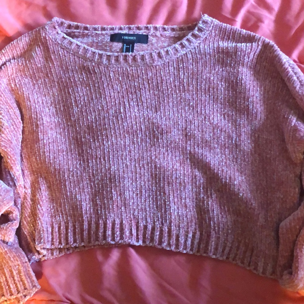 Super soft pink crop top sweater.